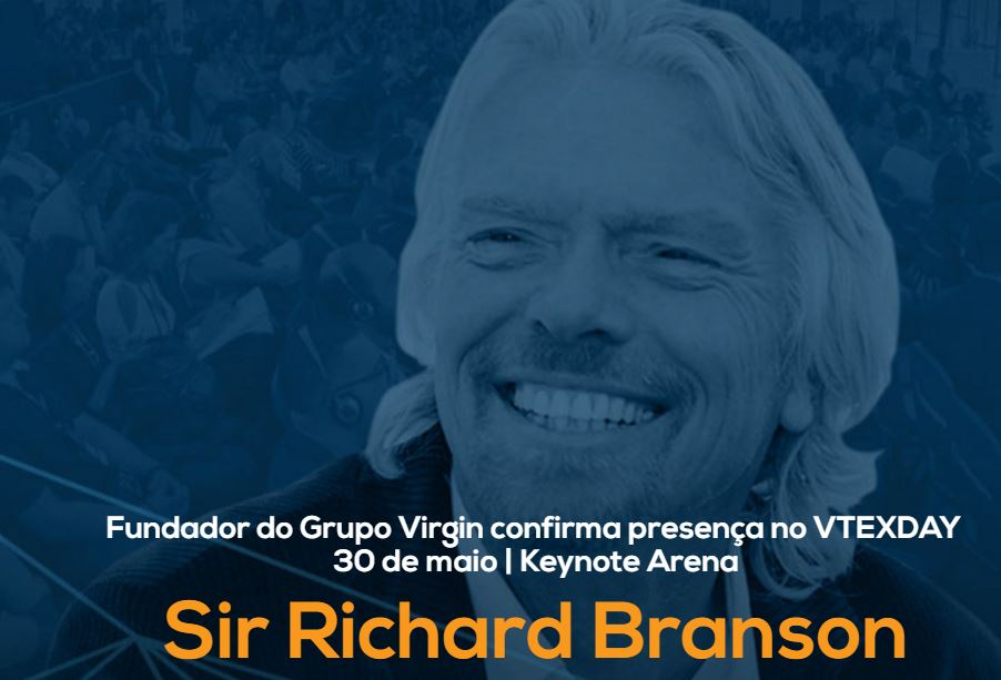 Milliardär Sir Richard Branson, eine der Attraktionen des Vtex Day 2017