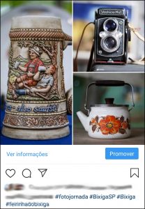 Como anunciar no Instagram a partir do aplicativo? Em uma conta comercial, selecione o post e clique no botão azul "Promover".