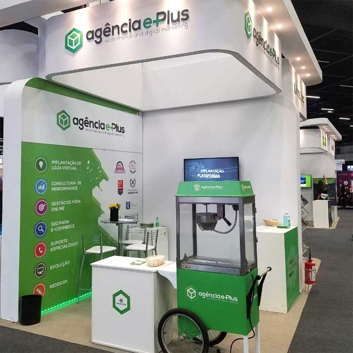 Stand da agência e-Plus no salão EXPO SP durante o VTEX DAY 2019