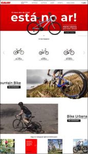 Homepage da Loja virtual da Caloi
