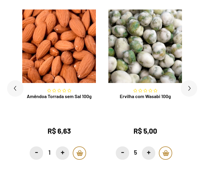 Anúncios dos produtos contam com seletor de quantidade integrado