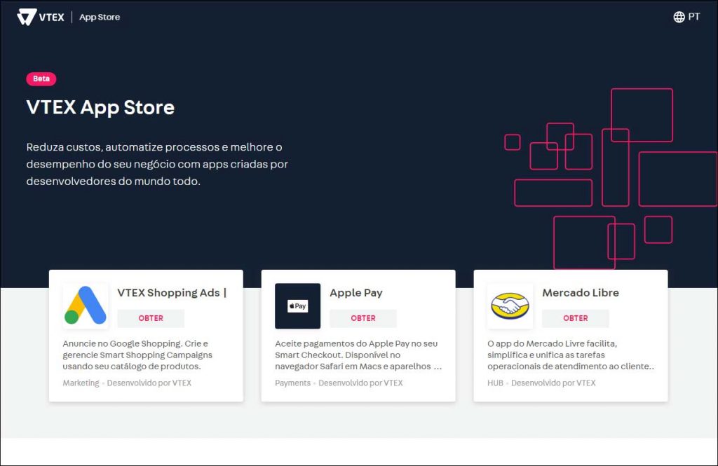 Home da VTEX Apps