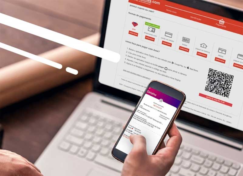 AME Digital conta com sistema QR code que oferece mais praticidade na hora de fazer pagamentos e, dessa forma, facilita as compras por impulso