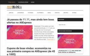 Detalhe da home do blog Aliexpress