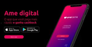 Publicidade do programa de cashbak AME Digital, que recentemente integrou-se à VTEX