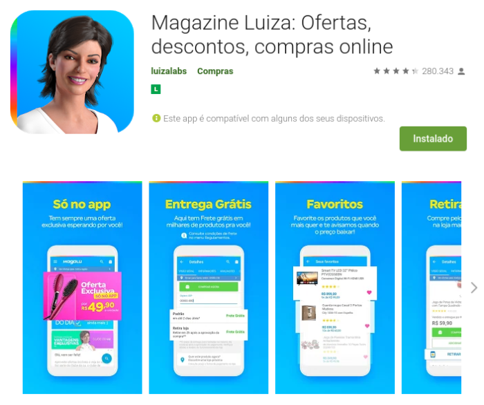 Detalhes do app Magazine Luiza na Play Store Google
