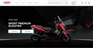 Detalhe da homepage da loja virtual de motos da marca