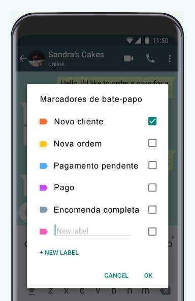 App conta com marcadores que ajudam a organizar contatos e bate-papos