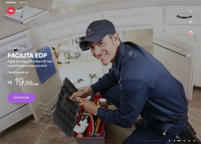 Detalhe da interface do e-commerce da EDP Smart