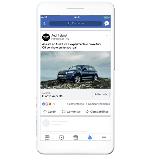 Exemplo de anúncio do tipo "imagem" no Facebook
