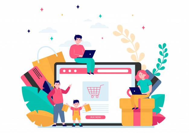 Qual a diferença entre e-commerce e marketplace? O primeiro é um mercado amplo e o segundo é uma de suas interfaces de vendas. Imagem: @pch.vector