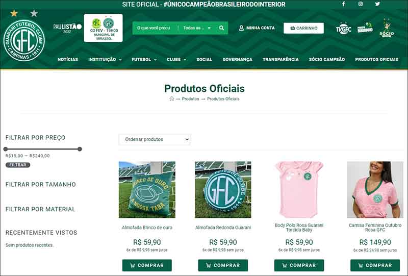 Loja virtual do Guarani: analisando o e-commerce do Bugre - E