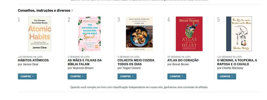 Livro "Hábitos Atômicos" é o nº 1 da lista de mais vendidos do New Youk Times