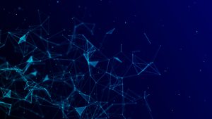 Abstract geometric background with connecting points and lines. Abstract blue digital background.
