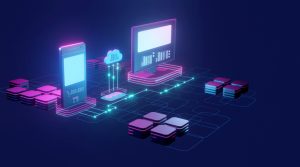 3d rendering cloud computer devices technology internet concept